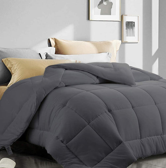 Queen Size Comforter,Cooling Comforter for Night Sweats,All Season down Alternative Comforter,Duvet Insert with Corner Tabs (Dark Grey,Queen,88"X88")